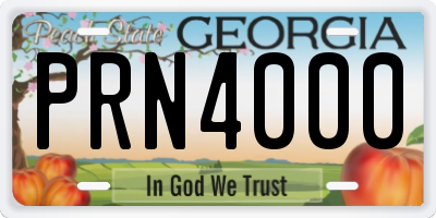GA license plate PRN4000