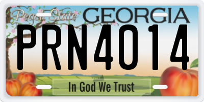 GA license plate PRN4014