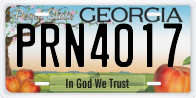 GA license plate PRN4017