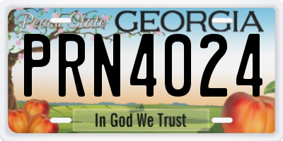 GA license plate PRN4024