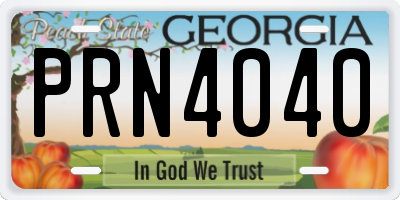 GA license plate PRN4040