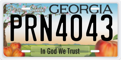 GA license plate PRN4043