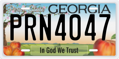 GA license plate PRN4047