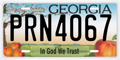 GA license plate PRN4067