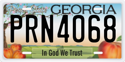 GA license plate PRN4068