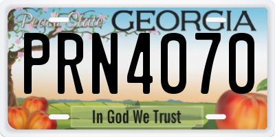 GA license plate PRN4070
