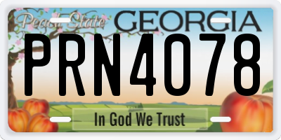 GA license plate PRN4078