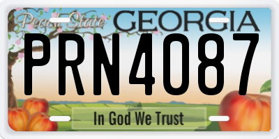 GA license plate PRN4087
