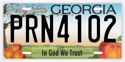 GA license plate PRN4102