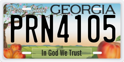 GA license plate PRN4105