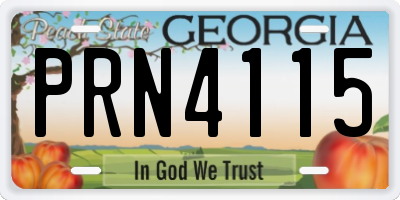 GA license plate PRN4115