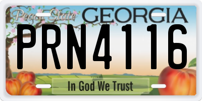 GA license plate PRN4116