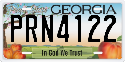 GA license plate PRN4122