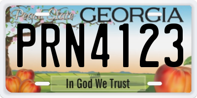 GA license plate PRN4123