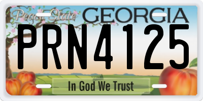 GA license plate PRN4125