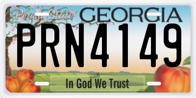 GA license plate PRN4149