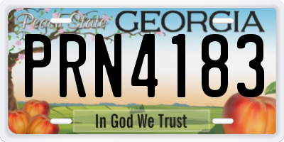 GA license plate PRN4183