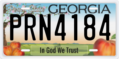 GA license plate PRN4184