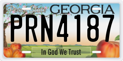 GA license plate PRN4187