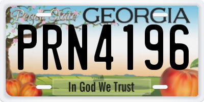 GA license plate PRN4196