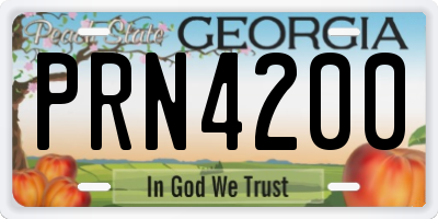 GA license plate PRN4200