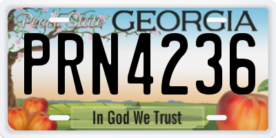 GA license plate PRN4236