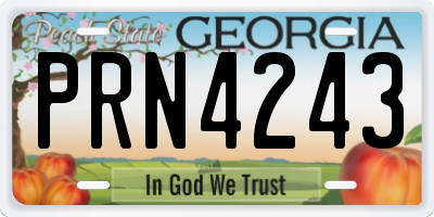 GA license plate PRN4243
