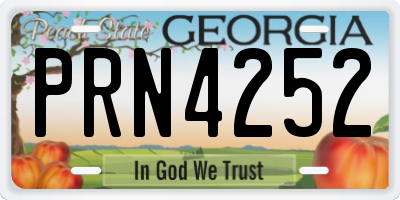 GA license plate PRN4252