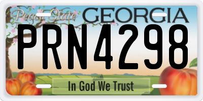 GA license plate PRN4298