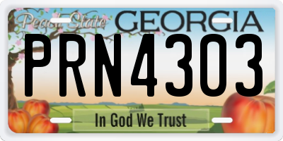 GA license plate PRN4303