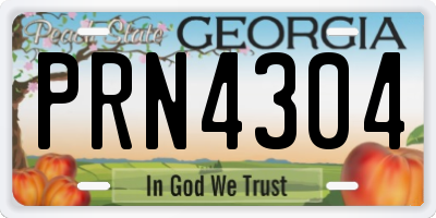 GA license plate PRN4304