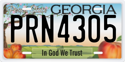 GA license plate PRN4305