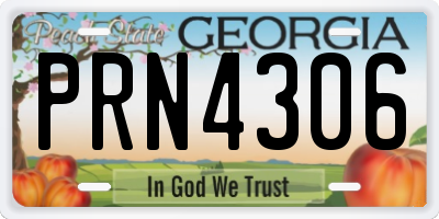 GA license plate PRN4306