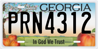 GA license plate PRN4312