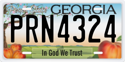 GA license plate PRN4324