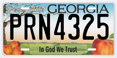 GA license plate PRN4325