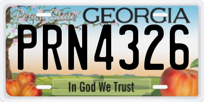GA license plate PRN4326