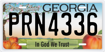 GA license plate PRN4336