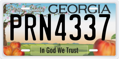 GA license plate PRN4337
