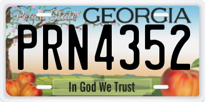GA license plate PRN4352