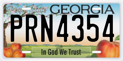 GA license plate PRN4354