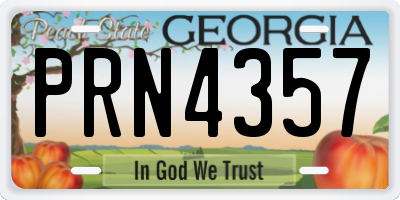 GA license plate PRN4357