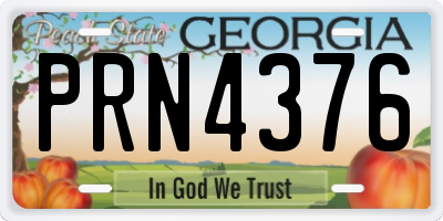 GA license plate PRN4376