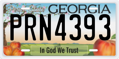 GA license plate PRN4393