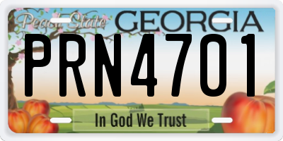 GA license plate PRN4701