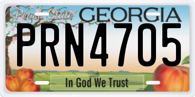 GA license plate PRN4705