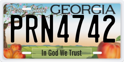 GA license plate PRN4742