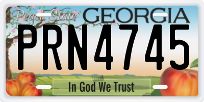 GA license plate PRN4745