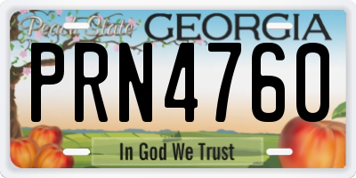 GA license plate PRN4760