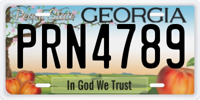 GA license plate PRN4789